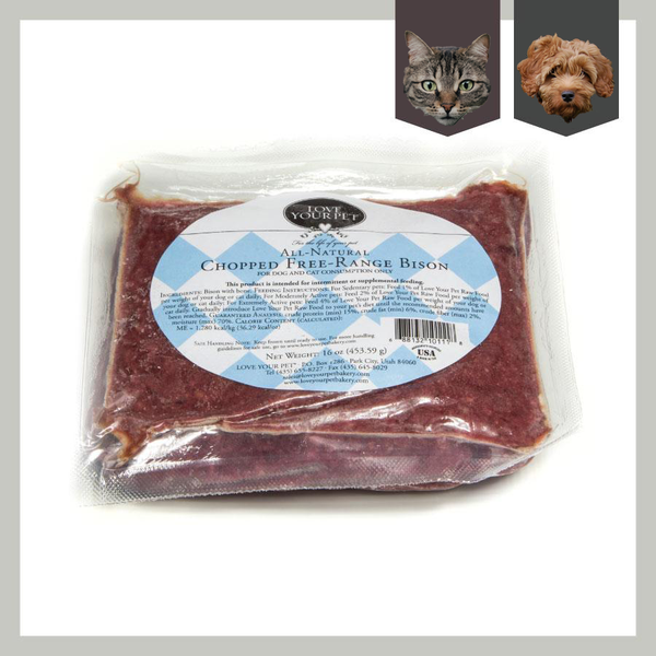 Chopped Free Range Bison Love Your Pet Raw Foods